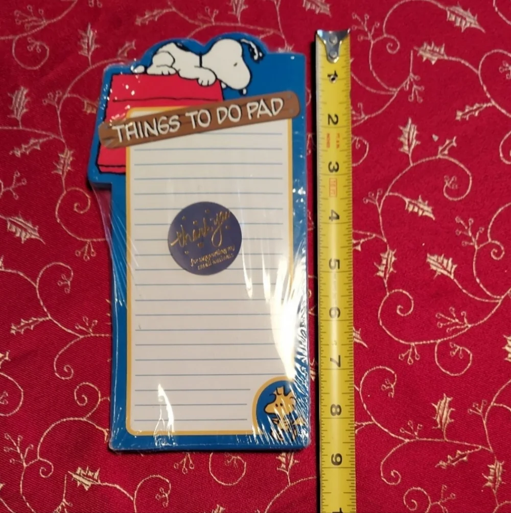 Y2k Snoopy Peanuts Magnetic Things To Do Pad - 60 sheets NWT